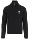 Casablanca Men Black High Neck Sweatshirt With Logo Patch On The Front In Wool Man In Black