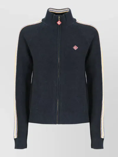 Casablanca High Neck Zip Sweatshirt In Blue