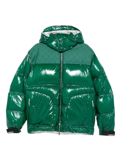 Casablanca High-shine Hooded Puffer Jacket In Green