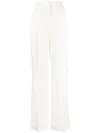 Casablanca High-waist Wool Straight-leg Trousers In White