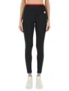 Casablanca High-waisted Sports Leggings With Side Stripe Accents In Black