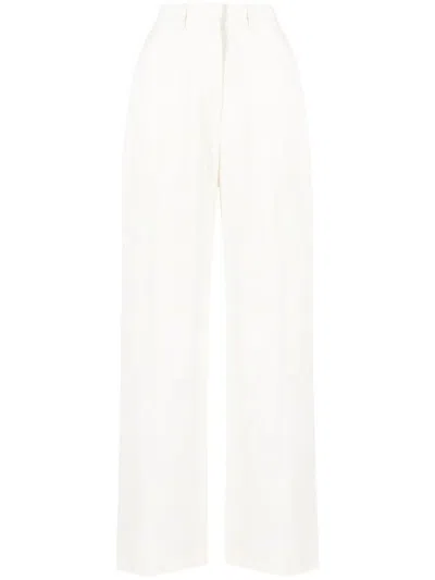 Casablanca High-waisted Tailored Trousers In White