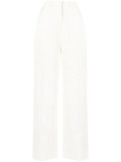 Casablanca High-waisted Tailored Trousers In White