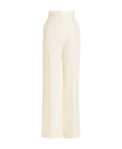 Casablanca High-waisted Tailored Trousers In White