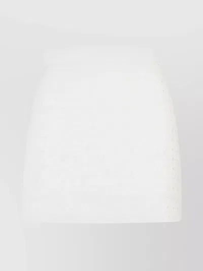 Casablanca High-waisted Textured Cotton Blend Miniskirt In White