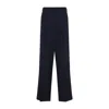 Casablanca High-waisted Wide-leg Trousers In Luxurious Virgin Wool In Black