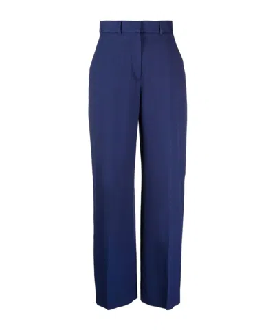 Casablanca High-waisted Wide-leg Trousers In Navy Blue