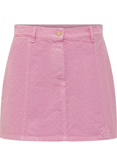 Casablanca High-waisted Mini Skirt With Button Detail In Rosa Chiaro