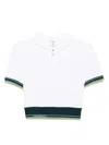 Casablanca Hooded Short Top Striped Trim In White