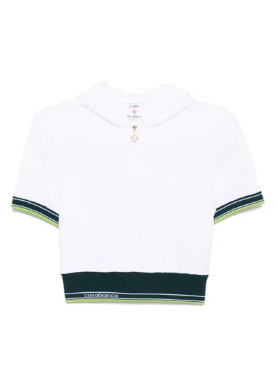 CASABLANCA VELOUR HOODED TOP