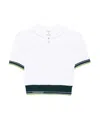 Casablanca Hooded Short Top Striped Trim In White
