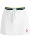 Casablanca Tennis Drawstring Logo-band Mini Skirt In White