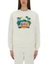 Casablanca Home Beach Wave Sweatshirt In White