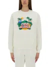 Casablanca Home Beach Wave Sweatshirt In White