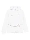 Casablanca Hooded Belted Ski Jacket In White