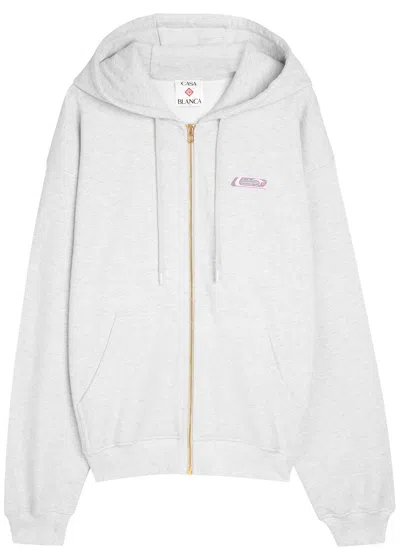 Casablanca Hooded Cotton Sweatshirt In Gray