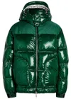 Casablanca Quilted Down-feather Jacket With Glossy Finish In Green