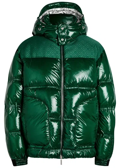CASABLANCA CASABLANCA HOODED QUILTED GLOSSED NYLON JACKET