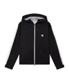 Casablanca Laurel Tape Hooded Scuba Jersey Track Jacket In Black