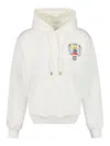 Casablanca Text Hoodie With Drawstring And Pocket In White