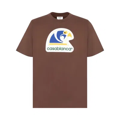 Pre-owned Casablanca Horus Applique Classic T-shirt 'brown' | Men's Size S