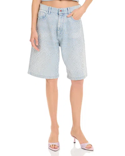 Casablanca Hotfix Baggy Denim Shorts In Blue