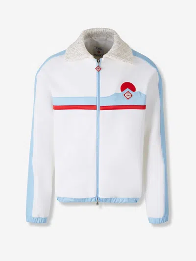 Casablanca Elastic Ribbed Hybrid Jacket In White