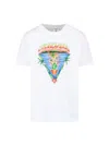 Casablanca Graphic Print Organic Cotton T-shirt With Ribbed Neckline In White