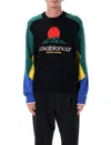 Casablanca Crewneck Merino Wool Jumper In Black