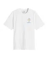 Casablanca White Crewneck T-shirt With Logo Detail On The Front And Maxi Logo Print On The Rear In White