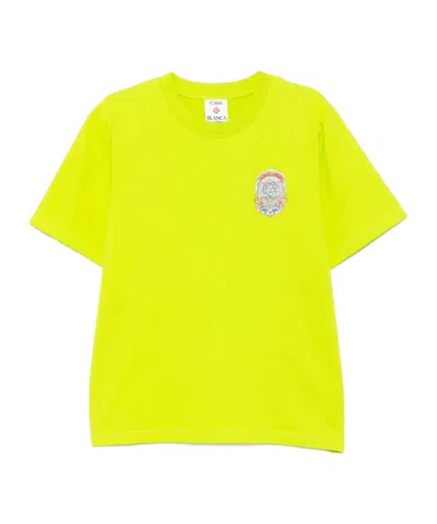 Casablanca Item O-neck Short-sleeved T-shirt In Yellow