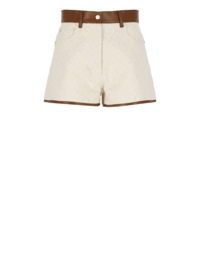 Casablanca Ivory Cotton Shorts For Women In Neutrals