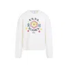 Casablanca Crewneck Sweater With Floral Embroidery In Multi