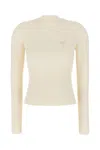 Casablanca Ivory Wool Sweater In White