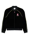 Casablanca Black Velvet Bomber Jacket With Yellow Profiles In Black