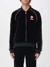 Casablanca Mens Velour Logo-patch Cotton-blend Track Jacket Black In Black