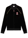 Casablanca Mens Velour Logo-patch Cotton-blend Track Jacket Black In Black