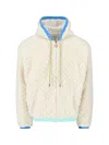 Casablanca Monogram Jacquard Oversized Fleece Jacket In White