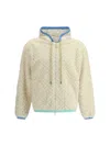 Casablanca Monogram Jacquard Oversized Fleece Jacket In Neutral