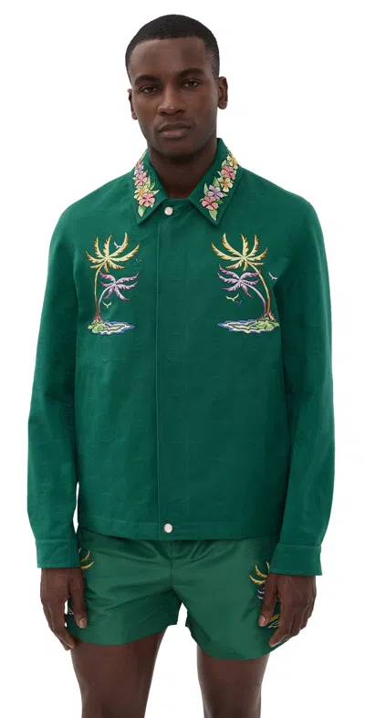 Casablanca Jacquard Diamond Monogram Jacket Green