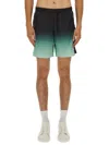Casablanca Elastic Waistband Gradient Design Shorts In Black