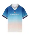 Casablanca Women's Jacquard Monogram Football Tshirt | Size Small | Wps25jtp302 Color 02bluegradient In Blue