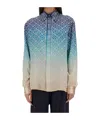Casablanca Gradient Silk Shirt With Classic Collar In Multicolor