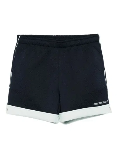 Casablanca Jacquard Mini Shorts For Men In Blue