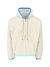 Casablanca Monogram Jacquard Oversized Fleece Jacket In White