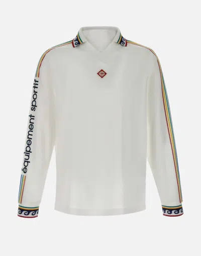 Casablanca Jacquard Monogram Long Sleeve Polo