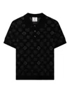 Casablanca Jacquard Monogram Polo-shirt In Black