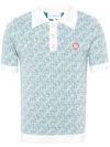 Casablanca Jacquard Monogram Polo Shirt In Green