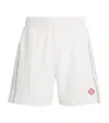 Casablanca 'mena' White Shorts With Logo Embroidery On The Front And Elastic Drawstring Waist In White