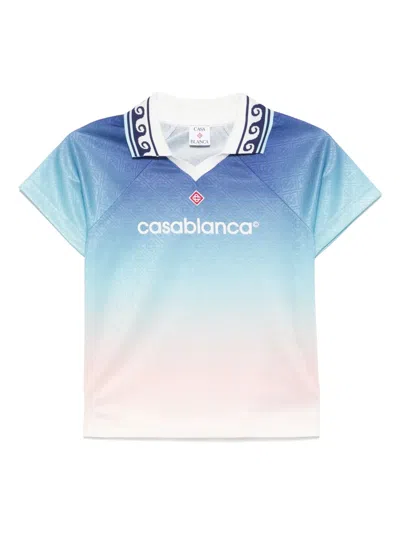 Casablanca Jacquard-monogram T-shirt In Blue